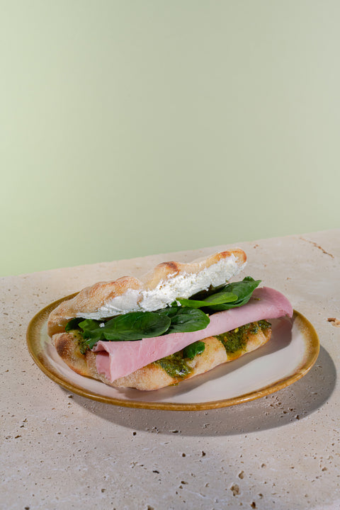 Pinsa Jambon Ricotta pistache