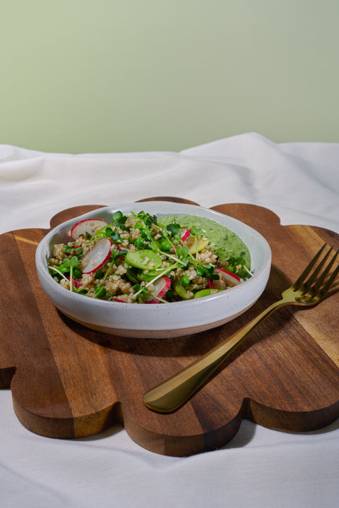 Salade de fèves quinoa roquette