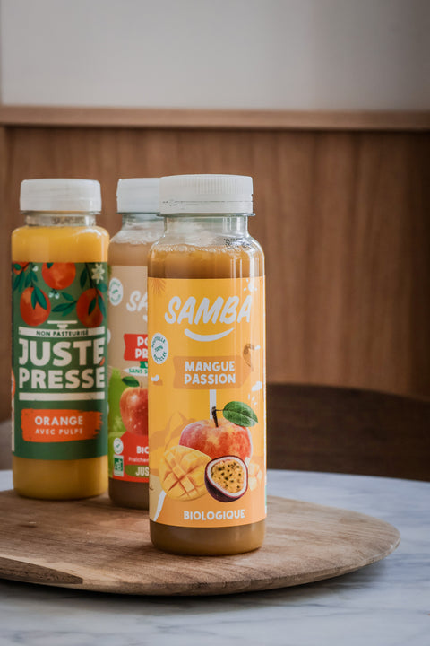 Jus de pomme mangue passion pressé à froid