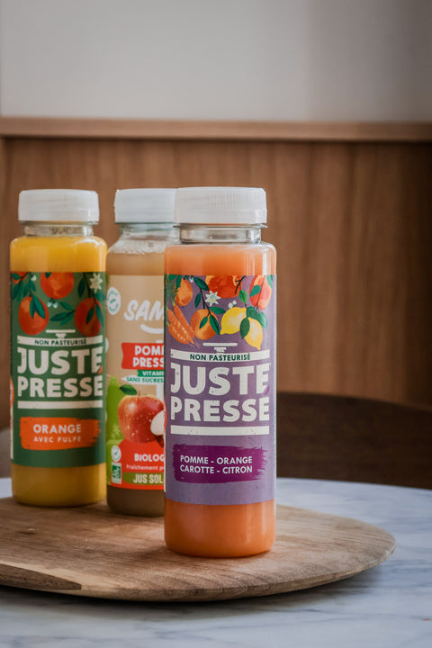 Jus de pomme carotte orange citron pressé à froid